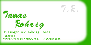 tamas rohrig business card